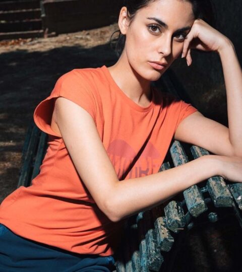 Elora Tee-Shirt En Modal Orange Hauts