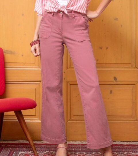 Elora Pantalon Flare Coloris Vieux Rose Pantalons, Jeans